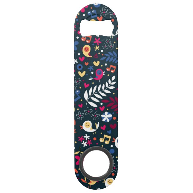 cute birds and flowers pattern bar key (Front)