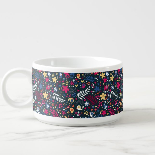 cute birds and flowers pattern bowl (Right)