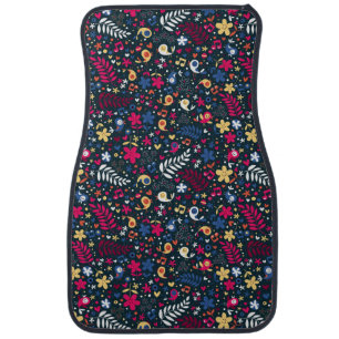 cute birds and flowers pattern car floor mat