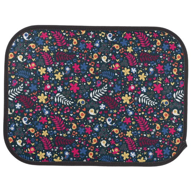 cute birds and flowers pattern car mat (Rear)