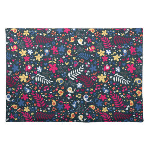 cute birds and flowers pattern cloth placemat