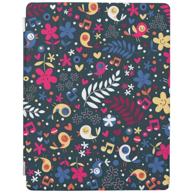 cute birds and flowers pattern iPad air cover (Front)