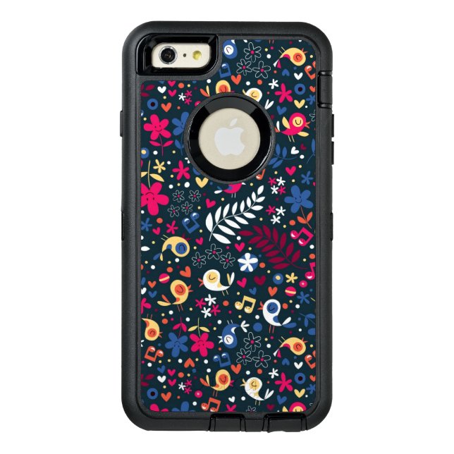 cute birds and flowers pattern otterbox iPhone case (Back)