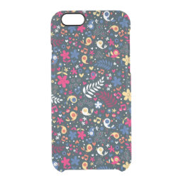 cute birds and flowers pattern clear iPhone 6/6S case