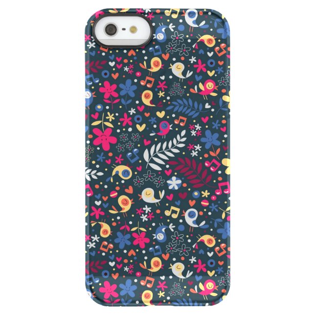 cute birds and flowers pattern uncommon iPhone case (Back)