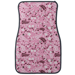 cute birds and flowers pink pattern car mat