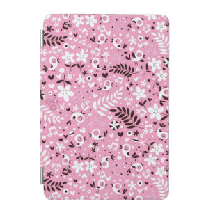 cute birds and flowers pink pattern iPad mini cover