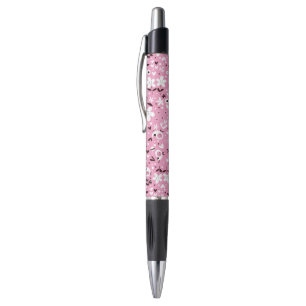 cute birds and flowers pink pattern pen