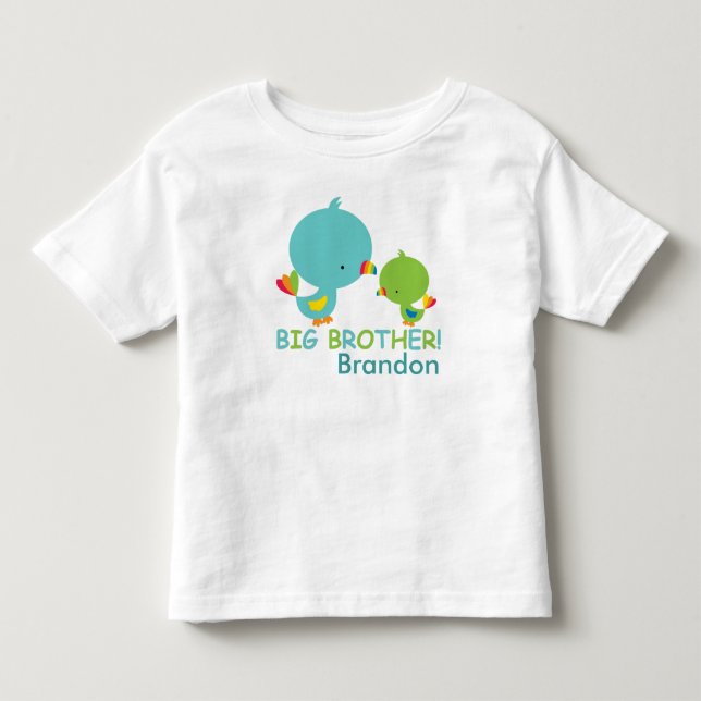 Cute Birds Big Brother Toddler Fine Jersey T-Shirt (Front)
