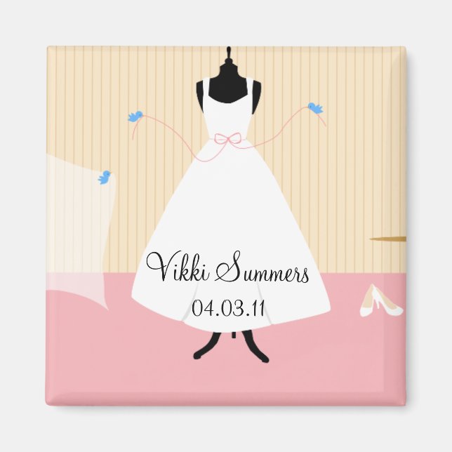 Cute Birds Bridal Shower Magnet (Front)