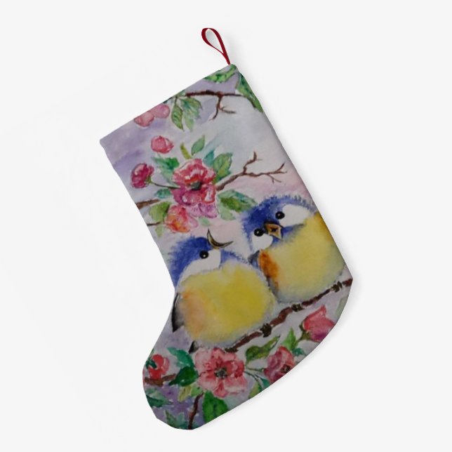 Cute Birds Christmas Stocking (Back (Hanging))