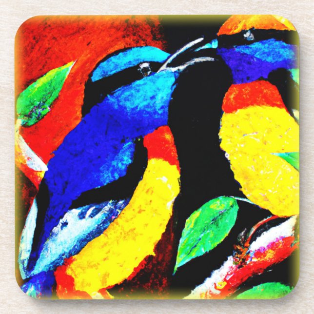 Cute Birds Couple. Buy Now Beverage Coaster (Front)