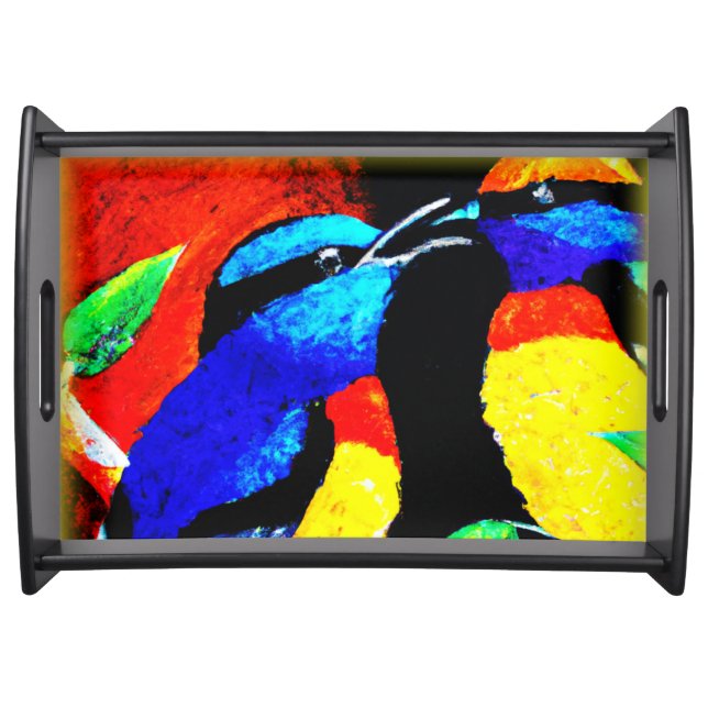 Cute Birds Couple. Buy Now Serving Tray (Front)