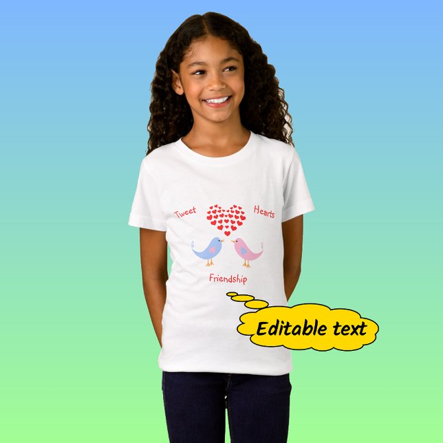 Cute birds custom text friendship T-Shirt (Creator Uploaded)