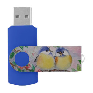 Cute Birds Flash Drive Beautiful Sparrows