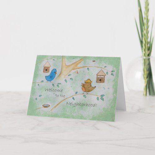 Cute Birds in a Tree New Neighbor Card