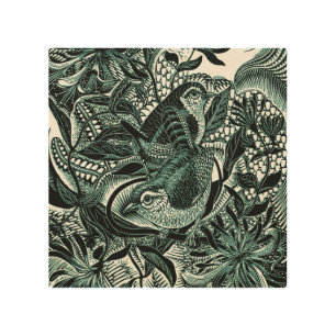 Cute Birds In Forest Vintage Art