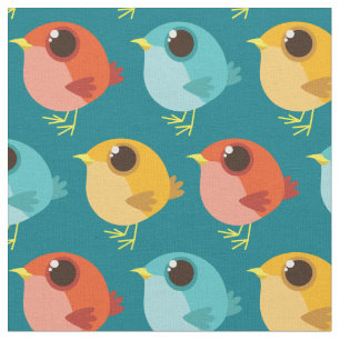 Cute Birds Kids Cartoon Fabric