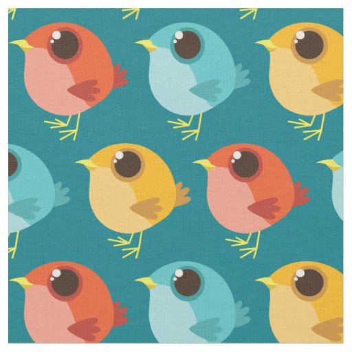 Cute Birds Kids Cartoon Fabric