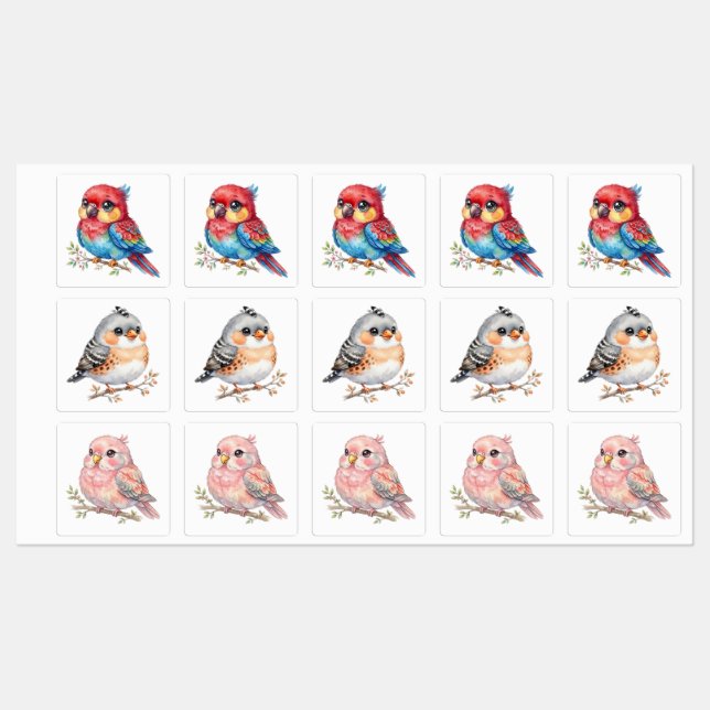 Cute Birds Labels (Sheet)