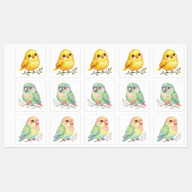 Cute Birds Labels (Sheet)