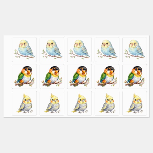 Cute Birds Labels (Sheet)