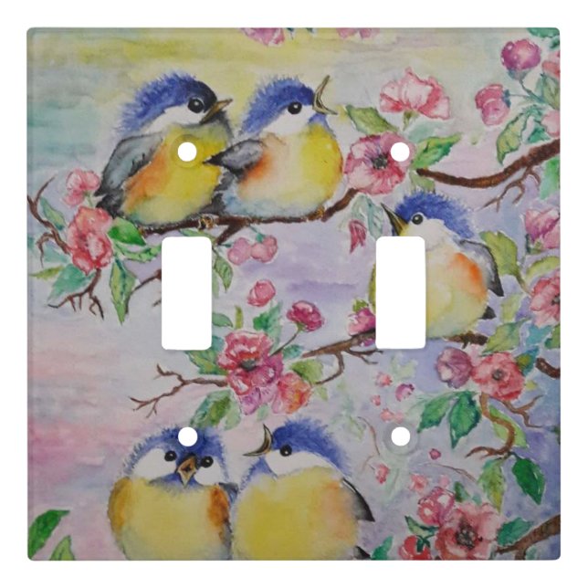 Cute Birds Light Switch Cover (Front)