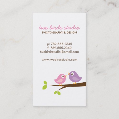 Cute Birds on a Branch Business Card