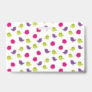Cute birds pattern badge