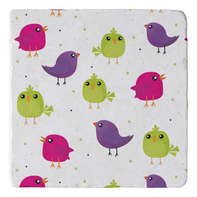 Cute birds pattern trivet (Front)