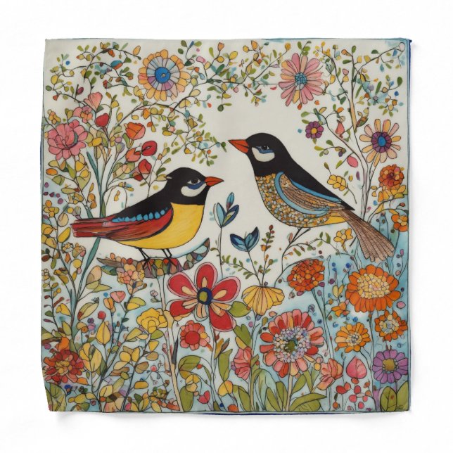 Cute birds print Bandana (Front)