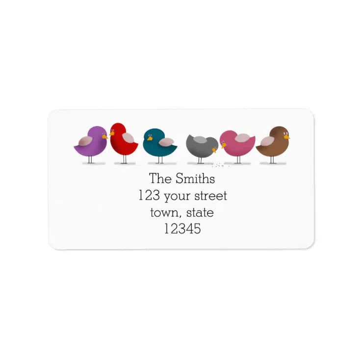 Cute Birds Return Address Label Zazzle