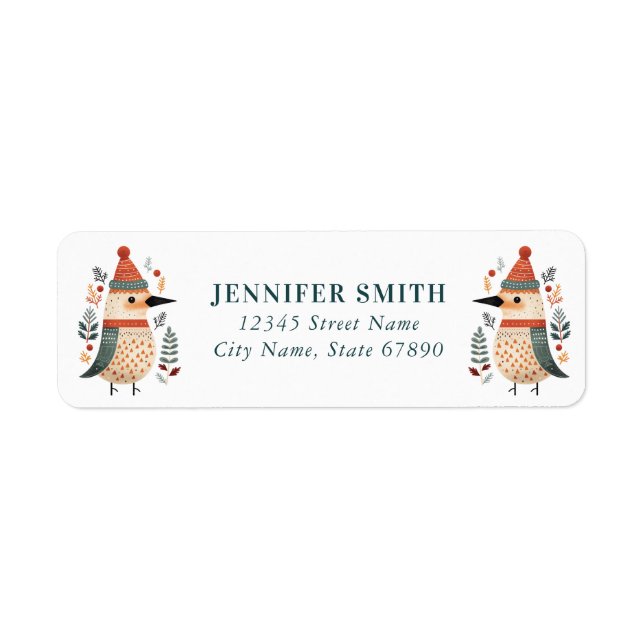 Cute Birds Return Address Labels (Front)