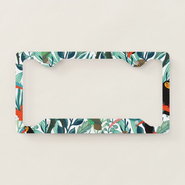 Cute Birds seamless pattern License Plate Frame (Front)