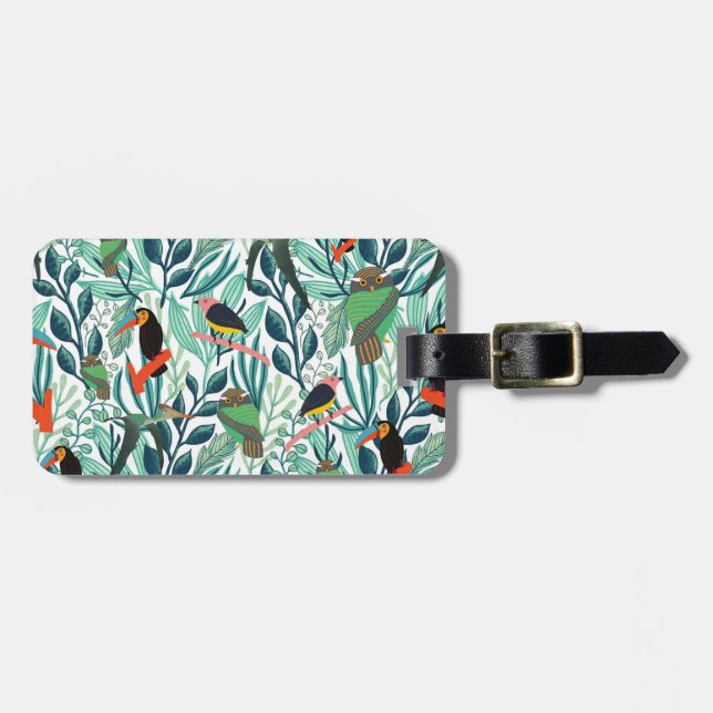 Cute Birds seamless pattern Luggage Tag (Front Horizontal)