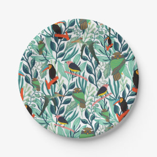 Cute Birds seamless pattern Paper Plates