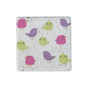Cute birds stone magnet