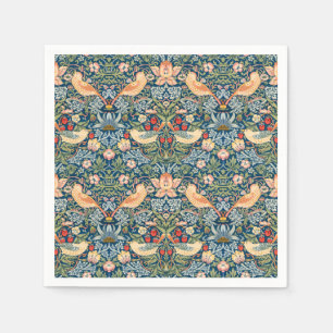 Cute Birds, Strawberry Thief Vintage Art Napkins