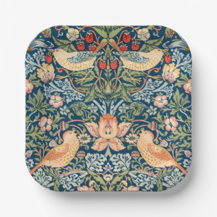 Cute Birds, Strawberry Thief Vintage Art Paper Plates