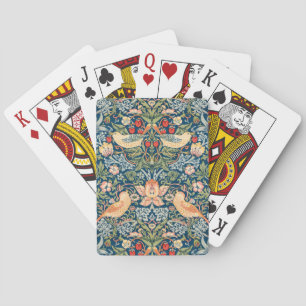 Cute Birds, Strawberry Thief Vintage Art Poker Cards
