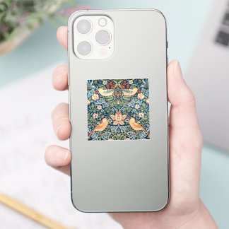 Cute Birds, Strawberry Thief Vintage Art Sticker