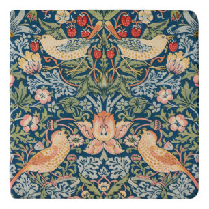 Cute Birds, Strawberry Thief Vintage Art Trivet