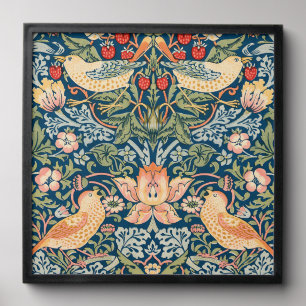 Cute Birds, Strawberry Thieves Vintage Art Peel And Stick Photo Tile