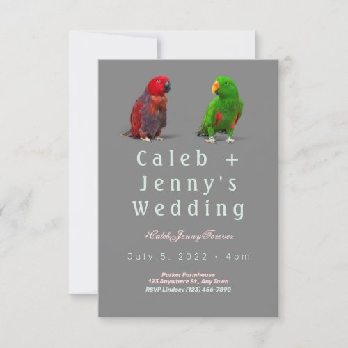 Cute Birds Wedding Invitation