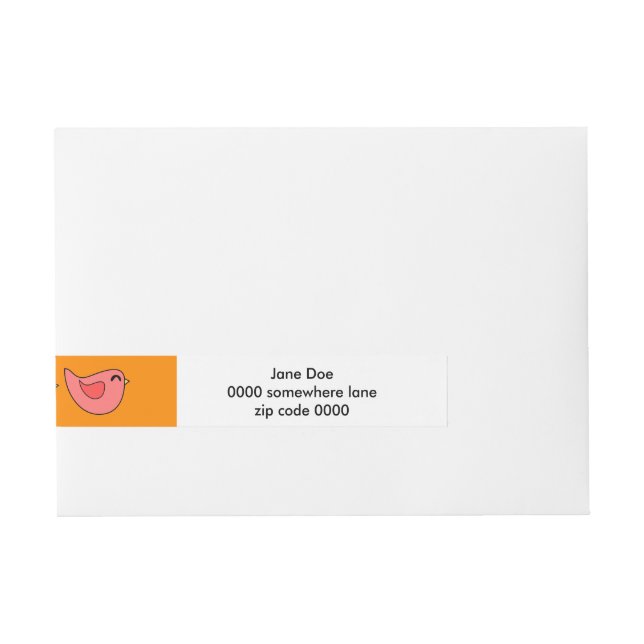 Cute birds wraparound address labels (Front)