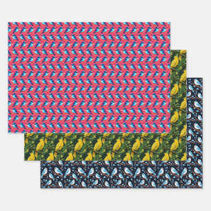 Cute Birds Wrapping Paper Sheets