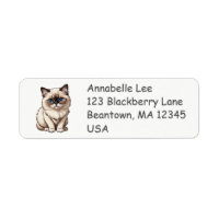 Cute Birman Cat Label