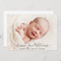 Cute Birth Announcement Photo Card