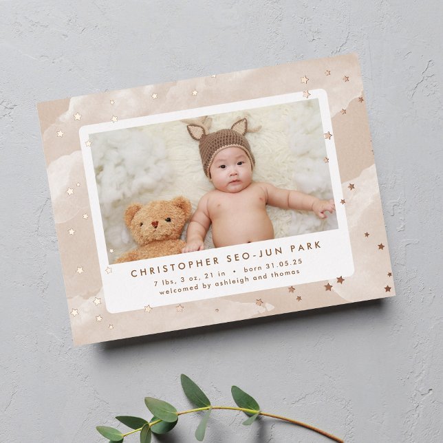 Cute Birth Announcement with Stars (Creator Uploaded)