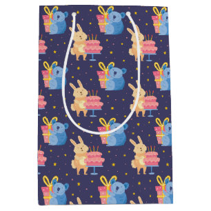 Cute Birthday Animals Medium Gift Bag